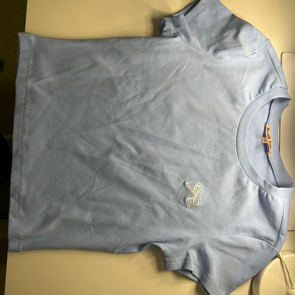 Light Blue T-Shirt with Embroidered Logo